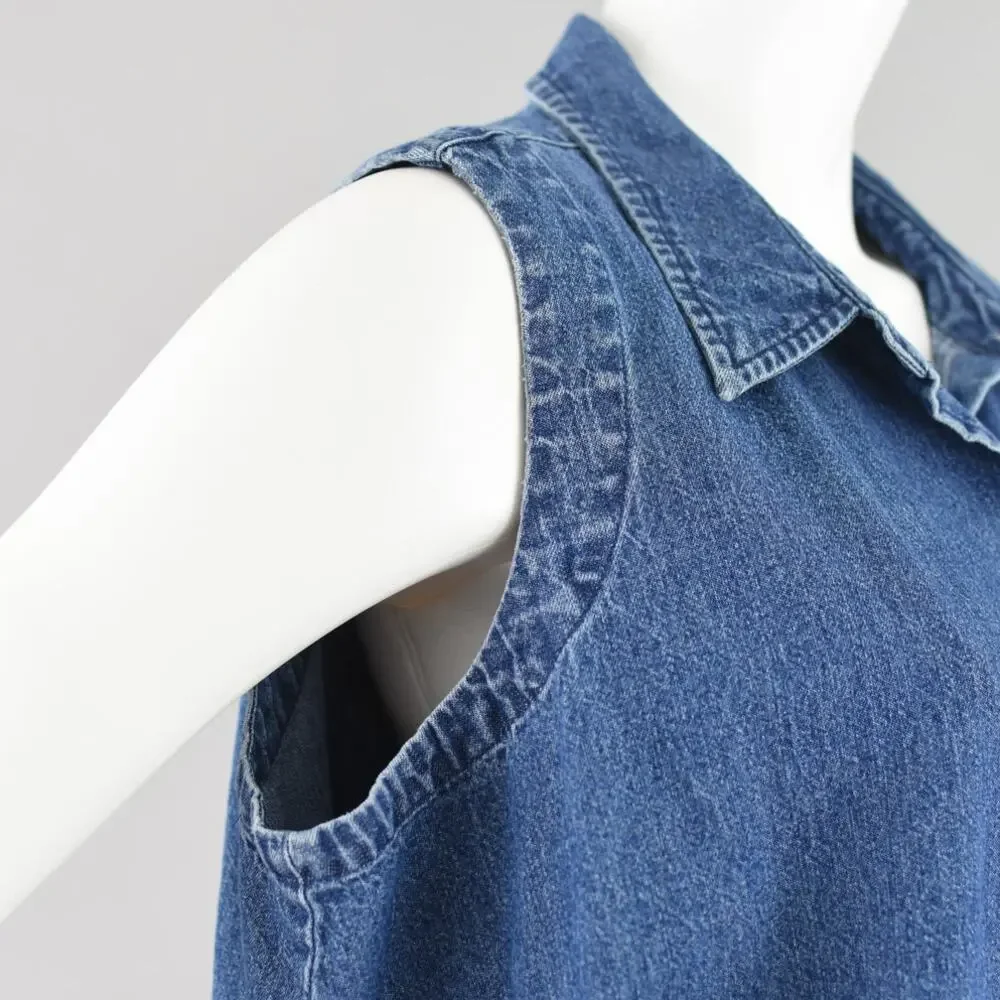 90s Sleeveless Denim Jean Shirt, St. John's Bay Women's 1X